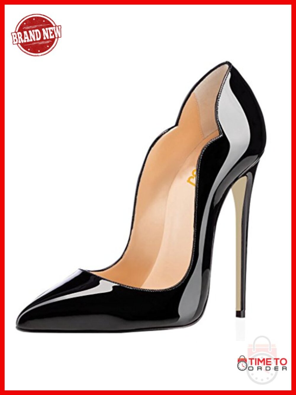 Pointed Toe Stiletto High Heel Pumps Slip On Faux Leather Dress Party Shoes